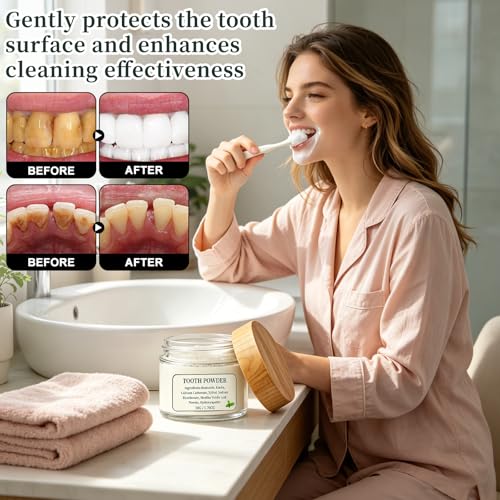 Tooth Powder, Remineralizing Tooth Powder with Mint, Tooth Powders with Hydroxyapatite for Remineralizing Teeth, Fluoride-Free Gentle Clean and Daily Oral Care 1.76 Oz (2Pcs) 1 Ounce (Pack of 2)