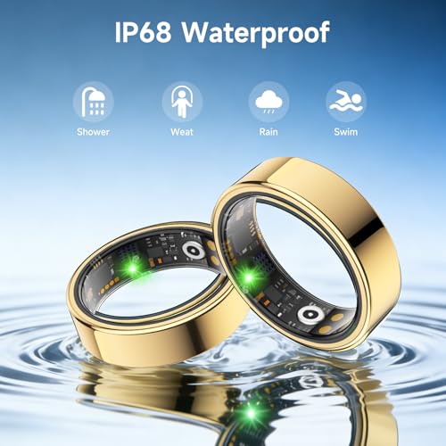 Smart Ring for Women Men, Health Tracker, Fitness Ring (Gold, 7#) Gold 7#