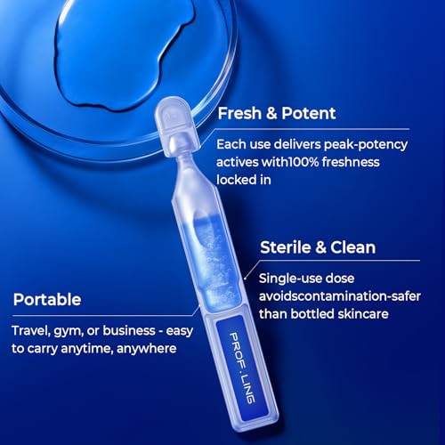 PROFLING Hyaluronic Acid Serum with Copper Peptides, Post-Microneedling Hydrating & Soothing Face Serum for Sensitive, Redness-Prone Skin, Barrier Support, Single-Use Vials 30PCS