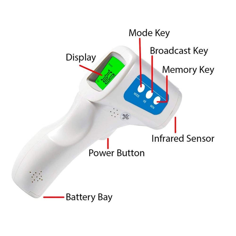 Berrcom No-Contact Infrared Forehead Thermometer Baby Fever Check Thermometer 4 in 1 Multi Fever Alarm Memory Recall for Kids Infant Adult (3 Pack)