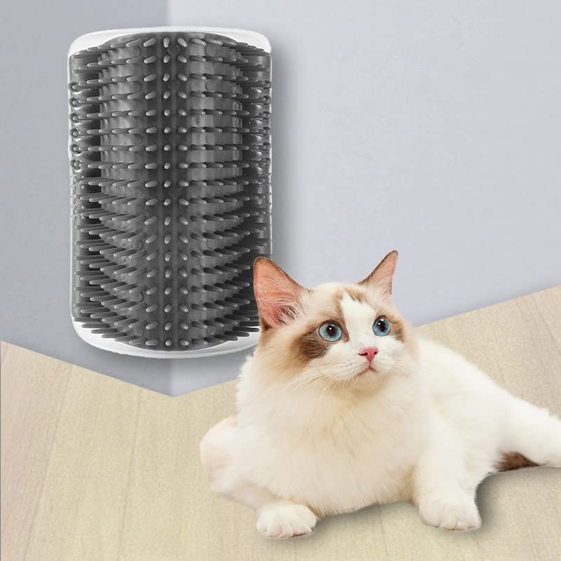 6 Pack Cat Self Groomer with Catnip Pouch Wall Corner Groomers Cat Face Scratcher Pet Grooming Brush Massage Combs for Cats Fur Pets Dog Kitten Puppy(Black & Gray) 3 Grey+3 Black - PawsPlanet Australia