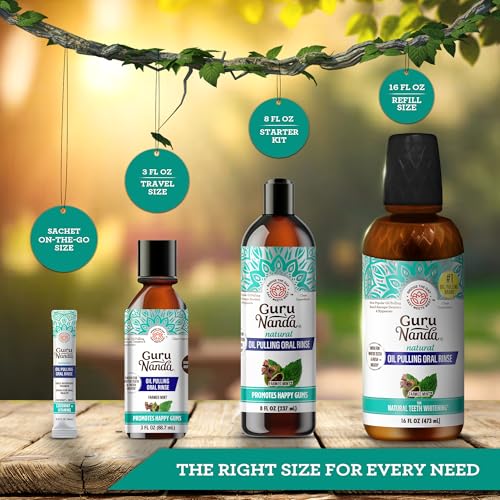 GuruNanda Sensitive Care & Oral Freshness Bundle – Sensitive Toothpaste (Potassium Nitrate + Nano-Hydroxyapatite) & CocoMint Oil Pulling Mouthwash 16oz for Fresh Breath & Gum Care