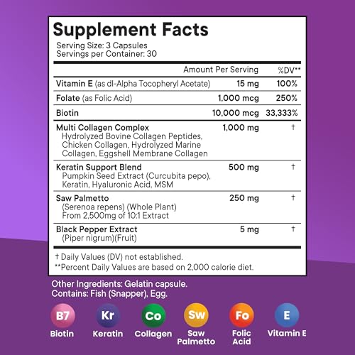 NEW AGE Biotin Collagen Keratin Hyaluronic Acid - 50,000mcg Hair Growth Vitamins for Men and Women, Nails, Hair, Skin Vitamins and DHT Blocker with Vitamin E Folic Acid Pumpkin Seed MSM- 180 Count 180 Capsules (Pack of 2)