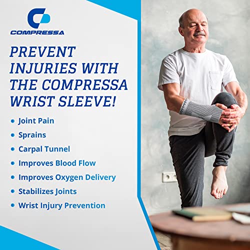 Compressa Wrist Compression Sleeve for Women & Men - Non-Slip Support for Joint Pain, Muscle Recovery, Arthritis, and Injury Relief 1