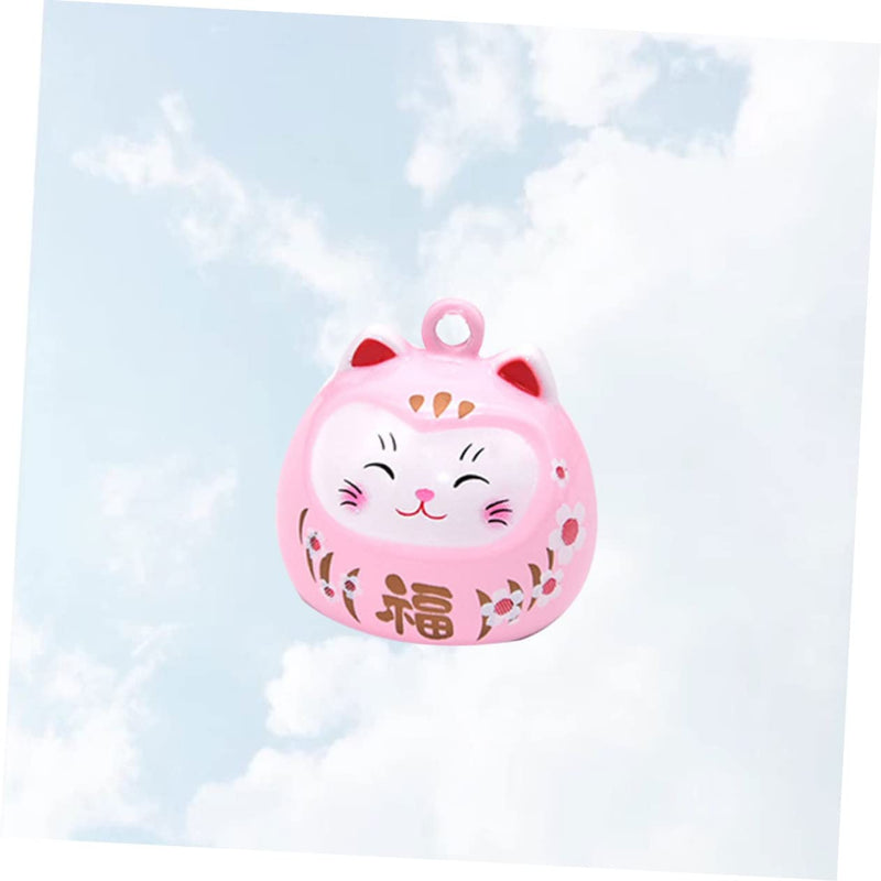 Cartoon Cat Bells Pendant Japanese Water Bells Copper Accessories for Crafts Keychains Phone Charms and Purse Charms Pink 2.482.28*2.28cm - BeesActive Australia