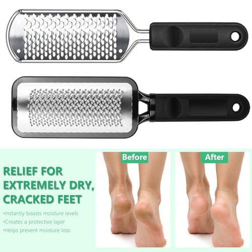 Professional Pedicure File and Callus Remover - Stainless Steel Material, Ergonomic Handle, can Easily Remove Hard Skin, Callus, Dryness, Leaving Your feet Soft and Smooth (Home/Salon use) Silver