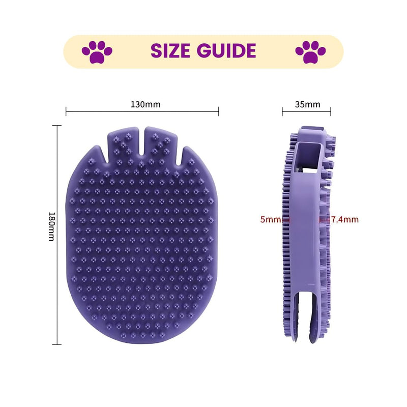 Pet Double-Sided 2 in 1 Massage Bath Brush Grooming - For wet/dry hair - Rubber Brush for Bathing, Massaging, Hair Removal, and Deshedding - For Dogs and Cats with Short or Medium Hair