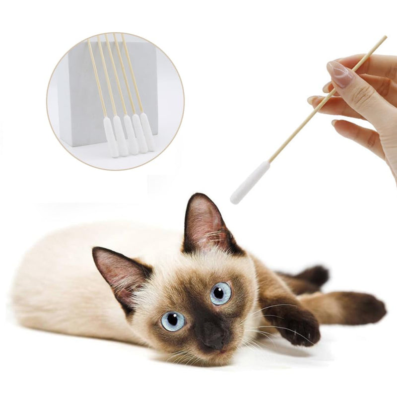 200 Pcs Pet Dog Ear Cleaner Cotton Buds, 15 cm Large Cotton-Buds Animal Ear Cleaning Cotton Swab Sticks Wax Remover for Cat Dog Ear-Wax Infection-Removal