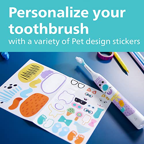 Philips Sonicare for Kids Electric Toothbrush, Design a Pet Edition 1 Count (Pack of 1)
