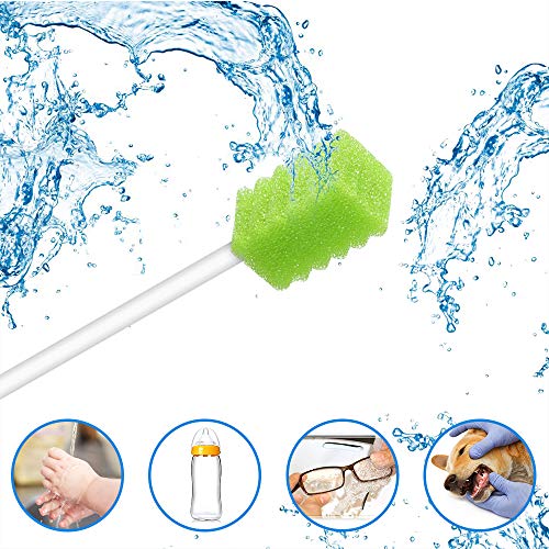250 Pcs Disposable Oral Swabs,Sterile Dental Sponge for Mouth,Gum Cleaning 250green