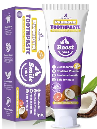 Tiny Dog Toothbrush for Small Dogs + Natural Coconut Oil Cat & Dog Toothpaste.