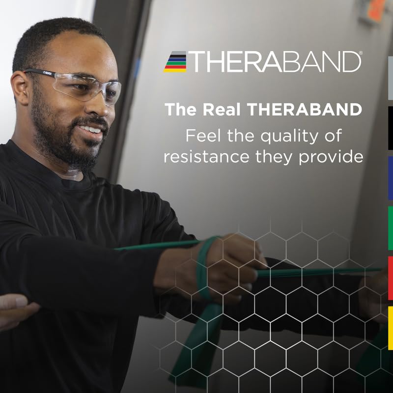 THERABAND Resistance Bands, 6 Yard Roll Professional Latex Elastic Band For Upper Body, Lower Body, & Core Exercise, Physical Therapy, Pilates, At-Home Workouts, & Rehab, Gold, Max, Level 8 Level 7 / Max - Gold