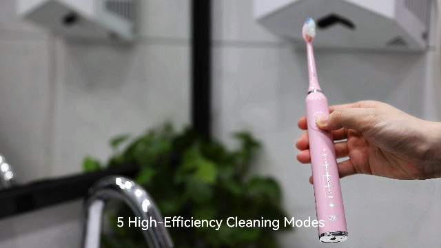 JTF Electric Toothbrush for Adults with 5 Professional Modes & Smart Timer Pink