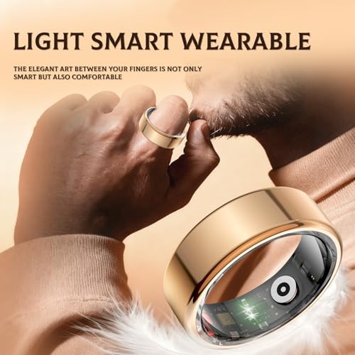 Smart Ring for Women & Men, Fitness and Health Tracker with Heart Rate Monitor, Blood Oxygen, Sleep Tracker, 100+ Sport Modes, Step Counter, IP68 Waterproof, for iOS Android (Silver, 8) Silver