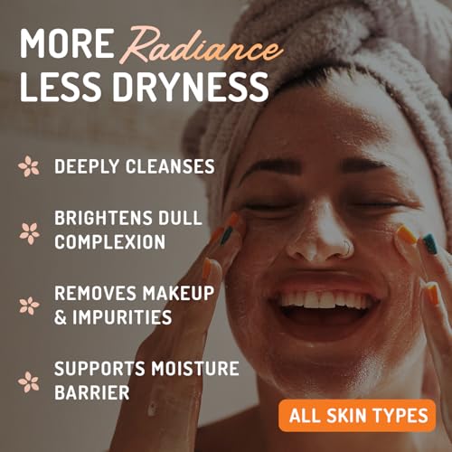 Eve Hansen Vitamin C Cleanser Face Wash - HUGE 8 oz Gentle Facial Cleansing Gel for Uneven Skin Tone, Age Spots and Fine Lines - Natural Face Soap with Aloe Vera, Green Tea, Ginseng 8 Fl Oz (Pack of 1)
