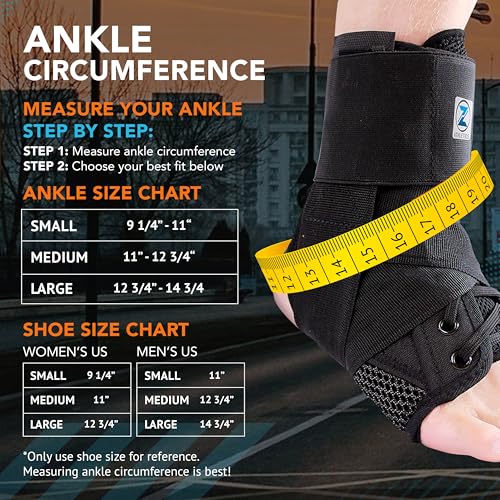 Z ATHLETICS Ankle Brace for Women & Men - Lace Up Adjustable Support with Side Stabilizers for Sprained Ankle, Achilles Tendonitis Relief | Basketball, Volleyball, Running & Sports Recovery