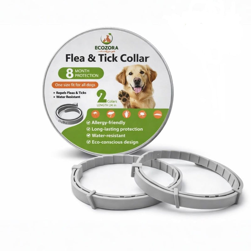 Flea and Tick Collar for Dogs, Waterproof Silicone Dog Collar with Up to 8 Months Flea and Tick Prevention, Adjustable Pet Supplies for Small to Large Dogs, Comfortable (Blue) Blue