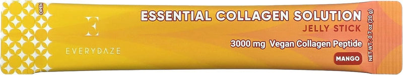 EVERYDAZE Essential Collagen Solution Jelly Stick | Plant-Based | Mango | 10 Packs | Vitamins, Minerals, Antioxidants for Men & Women