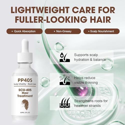 PP405 Hair Treatment Scalp Serum with Ginger & Rosemary Oil, Non-Greasy