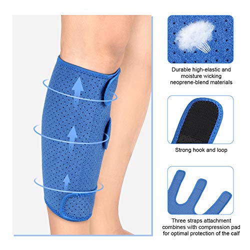 Calf Brace Compression Support Three Strap Sleeve for Leg for Sports Running Basketball