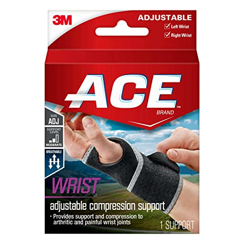 Ace+ Adjustable Wrist Support, Adjustable, Provides Support & Compression to Arthritic and Painful Wrist Joints (Pack of 2)