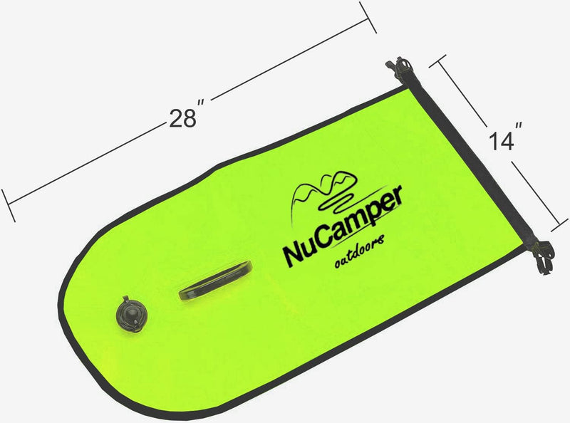NuCamper Swim Buoy for Open Water Swimmers With Adjustable Waist Belt, Waterproof Dry Bag, Swim Bubble For Safty Swimming, Training Snorkeling, Kayaking, Diving, Boating, Large Capacity 28L Yellow - BeesActive Australia