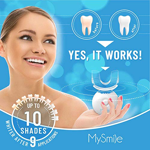 MySmile Teeth Whitening Kit with LED Light Remineralization Gel Non-Sensitive Teeth Whitener Teeth Whitening Gel to Remove Stains Desensitizing Gel to Reduce Teeth Sensitivity Strengthen Tooth Enamel