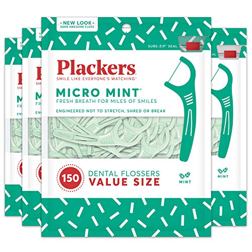 Plackers Micro Mint Dental Flossers, Fold-Out Toothpick, Super Tuffloss, Easy Storage & Kids Dual Gripz Floss Picks with Double Grip Handle, Wild Berry Flavor, Colorful Floss Picks