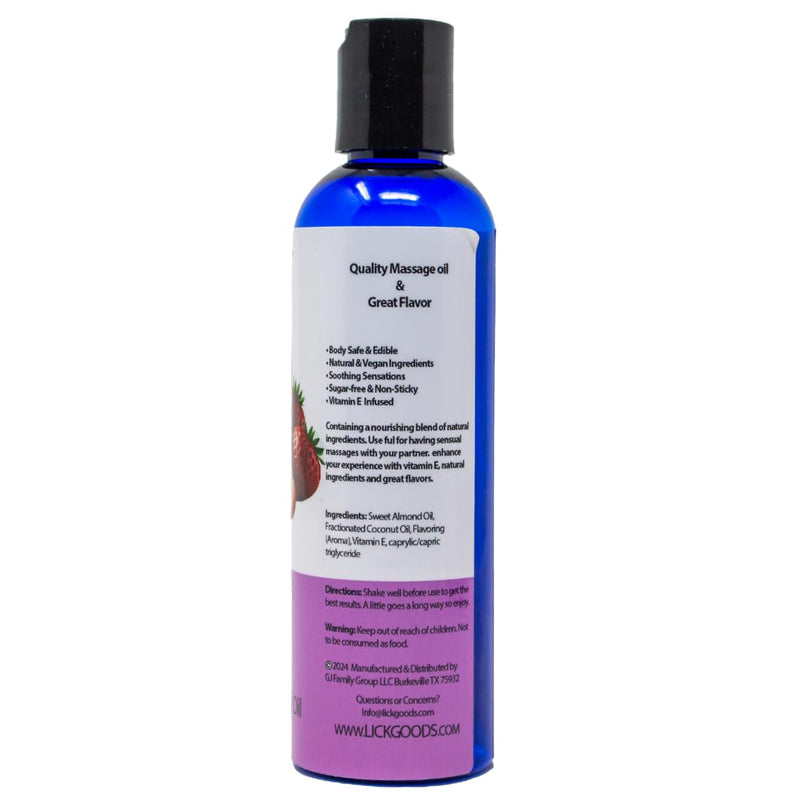 Lick Strawberries and Cream Flavored Massage Oil ‚Äì Romantic, Body Safe, Non-Greasy Formula, Date Night 4 oz 4 Fl Oz (Pack of 1) - BeesActive Australia