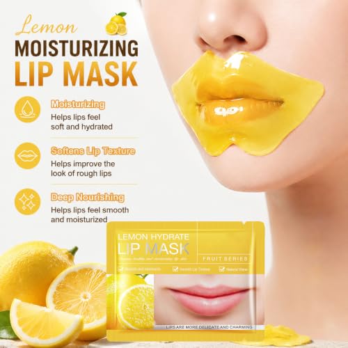 INSEEK Turmeric and Lemon Lip Scrub and Turmeric Lip Balm for Dark Lips, Lip Scrubber Exfoliator with Aloe Vera Deep Moisturizing, Nourish Dry Cracked Chapped Lips