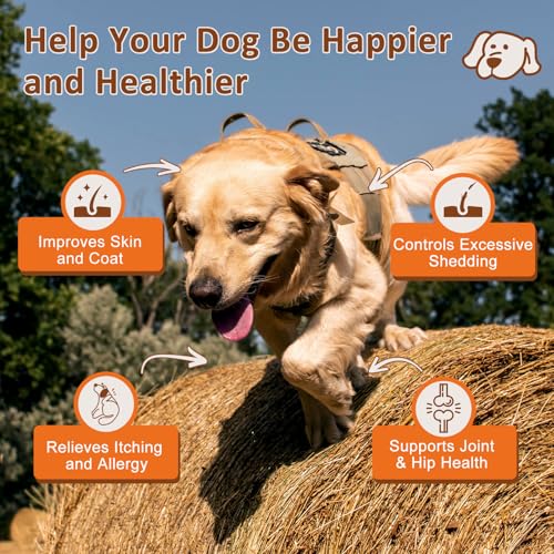 6 Billion Freeze Dried Dog Probiotics, Omega 3 Fish Oil for Dogs - 120 Chews
