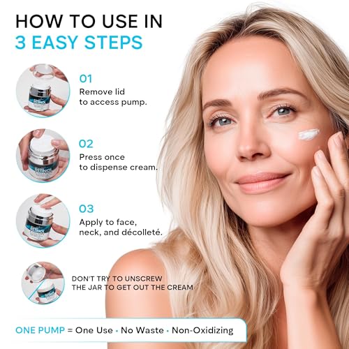 Face Moisturizer Retinol Cream, Anti Aging Neck Firming, [2Pack] Collagen Day & Night Face Cream with Hyaluronic Acid for Women & Men, 3.7 Fl Oz 1.85 Fl Oz (Pack of 2)