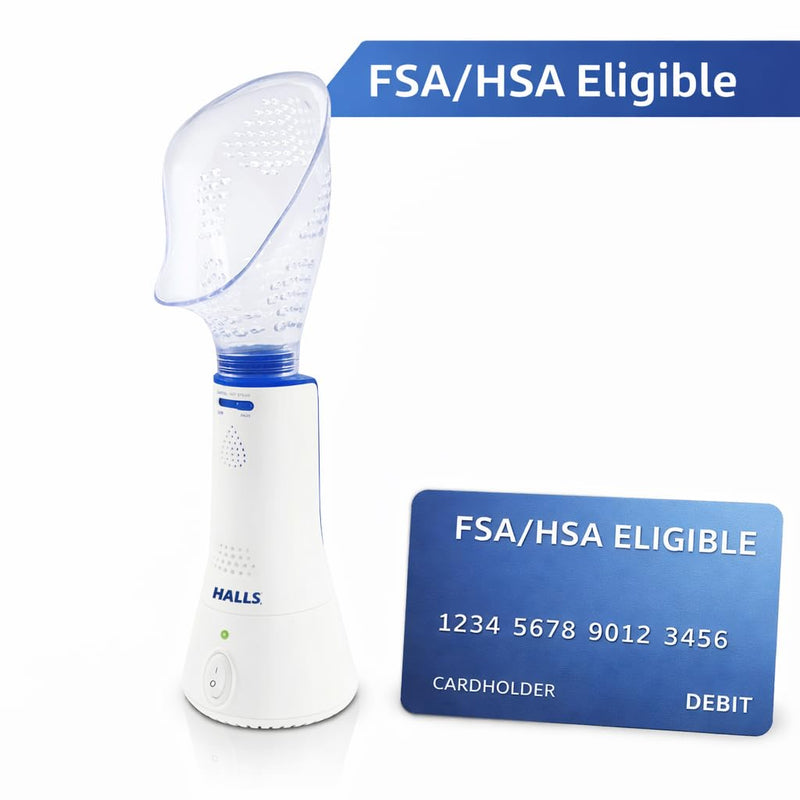Crane x Halls Personal Vaporizer Steam Inhaler, FSA Approved Throat Steamer, Vocal Steamer for Singers Warm Steam Sinus Inhaler for Congestion and Cough Relief, Natural Decongestant Relief Halls Steam Inhaler - BeesActive Australia