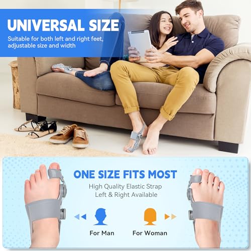 Bunion Corrector for Women & Men, Adjustable Knob Bunion Relief Orthopedic Toe Straightener with Silicone Pad Comfortable & Supportive