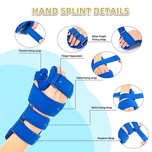 Fanwer Resting Hand Splint, Stroke Hand Therapy Equipment for Stroke Recovery Patients, Carpal Tunnel Syndrome, Arthritis, Tendinitis, Metacarpal Breaks (Medium Left) Medium Left