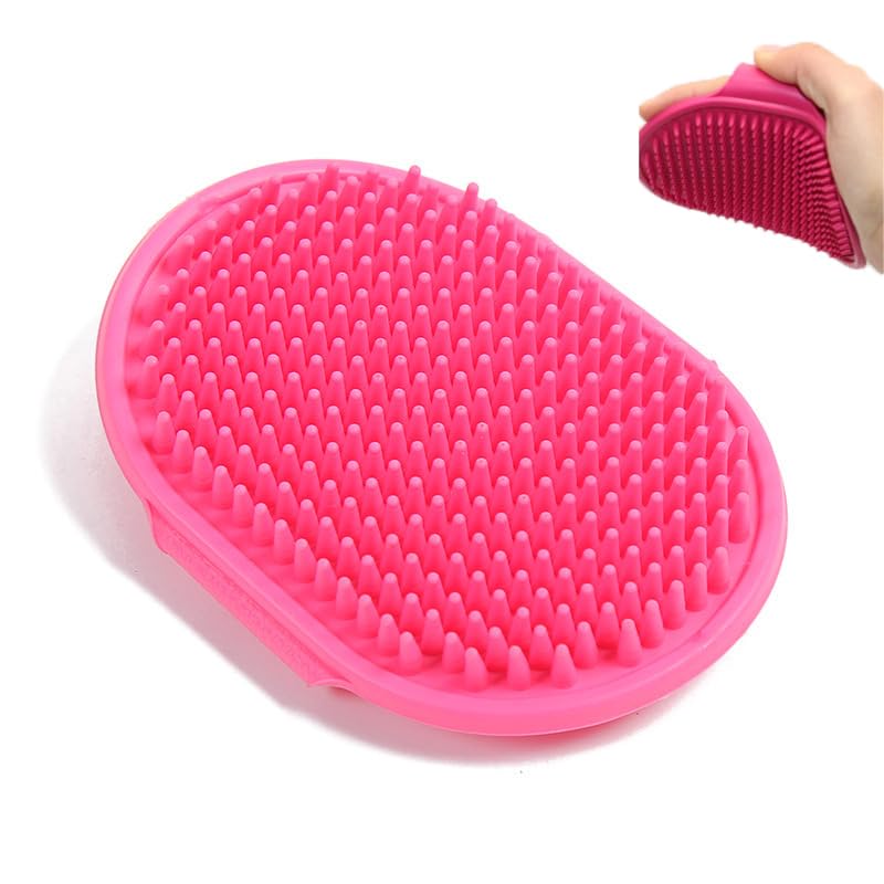 Dog Bath Supplies, Dogs Shampoo Grooming Hair Brush，6 Pieces for Dogs and Cats, Pink (Pink) - BeesActive Australia