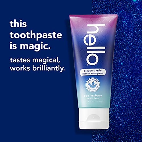 hello Kids Toothpaste Bundle with Dragon Dazzle Blue Raspberry 4.2 OZ 3-Pack and Wild Strawberry 3-Pack