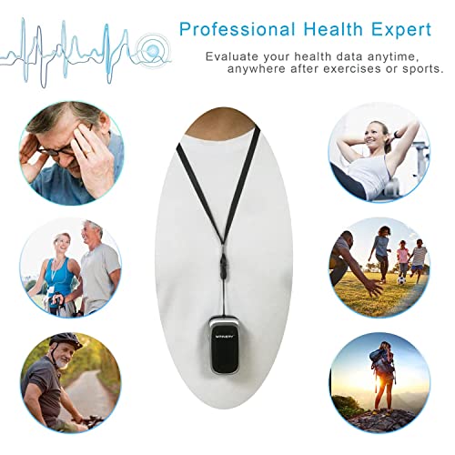 WRINERY Oxygen Saturation Monitor, Pulse Oximeter Fingertip, Oxygen Monitor, O2 Saturation Monitor, OLED Portable Oximetry with Batteries, Lanyard (Royal Black-Silver)