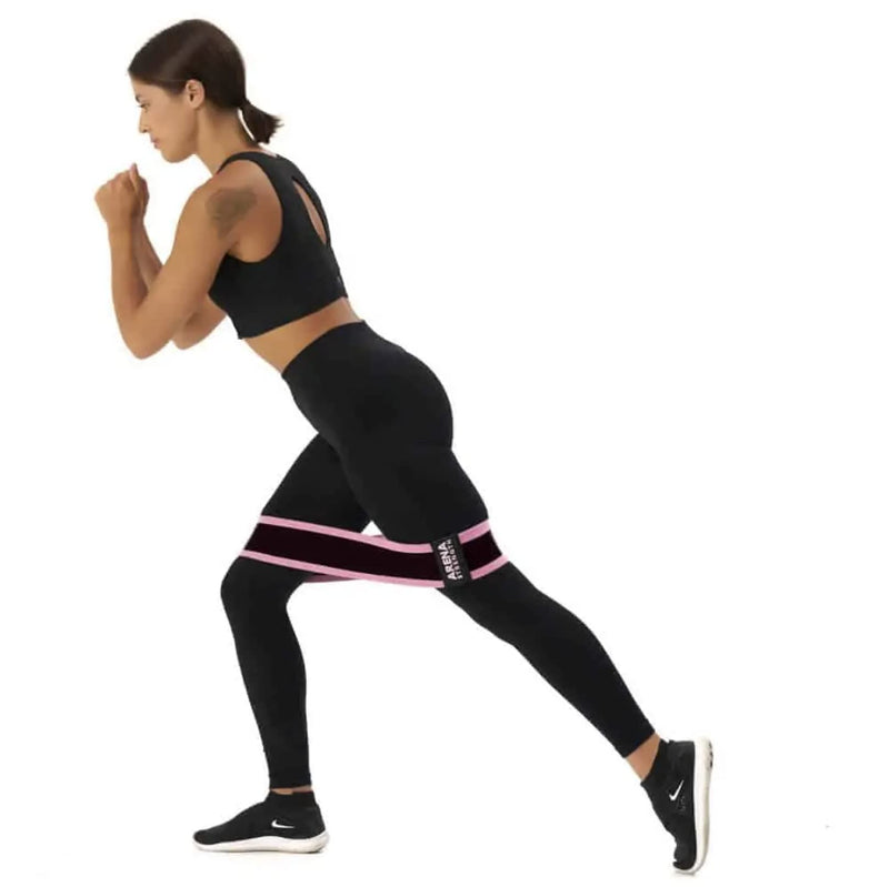 Arena Strength Fabric Booty Bands: Fabric Resistance Bands for Legs and Butt: 3 Pack Set. Perfect Workout Hip Band Resistance. Workout Program and Carry Case Included Gray, Pink