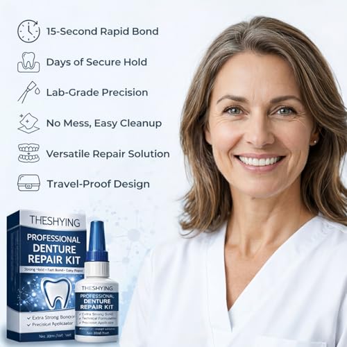 Official Professional Grade Dental Lab Instant Bonding Dental Glue for Dentures & Lab Tools - Fast-Setting in 15-60 Sec | Crack Repair & Gap Filling | Long-Lasting Hold (Days to Weeks) – 1oz