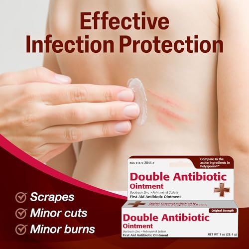 Taro Double Antibiotic Ointment (1 Oz Tube) First Aid Wound Care for Minor Cuts, Scrapes & Burns, Topical Antibiotic for Adults and Children 2+, Neomycin-Free