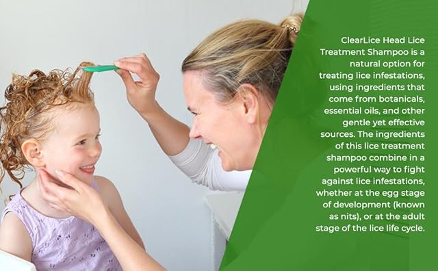 Lice Treatment for Kids & Adults – Natural Enzyme Foam Head Lice Treatment Kit, Non-Toxic Lice Killer & Super Lice Treatment, Pesticide Free Lice Removal, Fresh Peppermint, 5oz