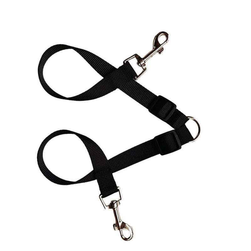 8.4FT Long Black Nylon Multifunctional Double-Ended Dog Leash Hands Free Dog Leash Adjustable Puppy Lead Rope for Medium Large Dogs - BeesActive Australia