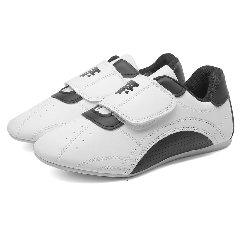 MSMAX Taekwondo Shoes Light Weight Boxing Karate Kung Fu Tai Chi Training Sneakers 1.5 M US Little Kid White
