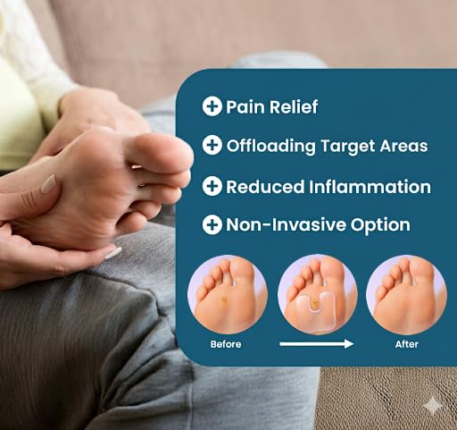 Dr. J's One Step Shop Pressure Relief Pads – Podiatrist Recommended Silicone Cutout for Offloading – 6-Pack Low Profile Soft Gel Cushions for Corns, Calluses, Metatarsalgia Relief and More