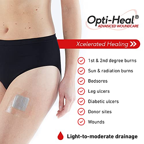 Neo G Opti-Heal Hydration Multi Purpose Dressing - Hydrogel Wound Dressing Pads for Advanced Wound Management - Ulcer Dressing, Bed Sore Bandages, Diabetic Wound, Burn Dressing Gel 4 x 4-4 Pcs