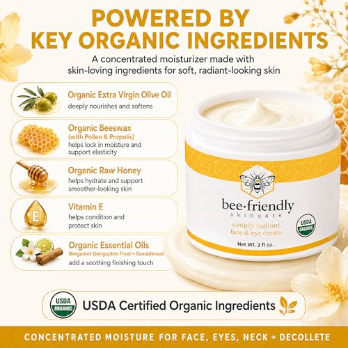 BeeFriendly® Organic Face and Eye Cream, All In One 2 oz 2 Ounce (Pack of 1)