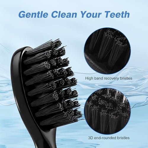 Toothbrush Replacement Heads for Moon Electric Toothbrush Adults, Black, 10 Pcs 10 Black