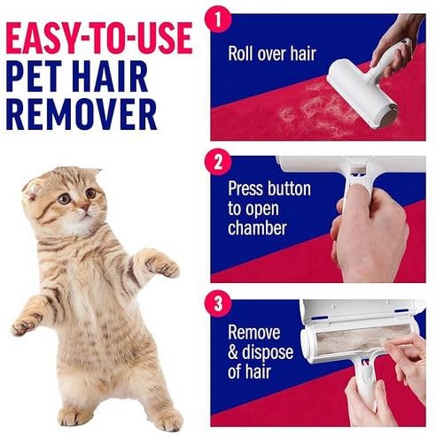 Fine2Designe lint roller, pet hair remover, lint roller for dog hair and cat hair, reusable, lint brush for pet hair, for sofa, bed, carpet, scratching post, white. - BeesActive Australia