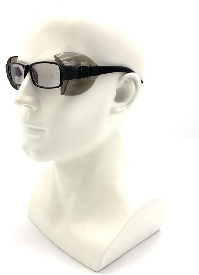 VIEEL [4 Packs] Pollen Symptoms Glasses, Size Dustproof, Pollen Protection, Metal Frame Protective Glasses, Side Shields for Medium to Large Frame Glasses (Dark Gray) - BeesActive Australia